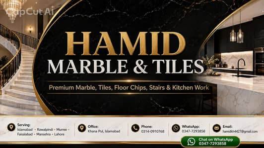 Premium Marble, Tiles, Floor Chips, Stairs & Kitchen Work