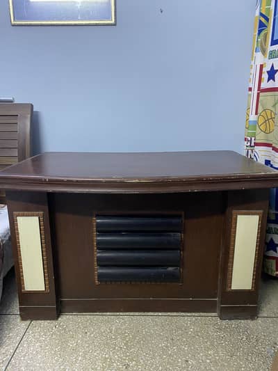 Wooden Office Study Table with 3 Drawers | Heavy Duty Wooden Desk