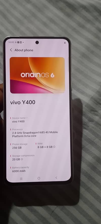 Vivo Y400 8/256 mobile and original chargr