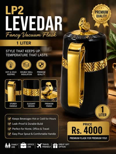 LP2 Levedar Fancy Vacuum Flask 1 Liter | Premium Quality | Hot & Cold