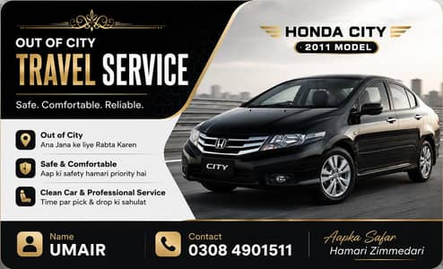 Honda City with Driver – Out of City Car Service Faisalabad