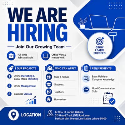 We are hiring males and females for office and online work