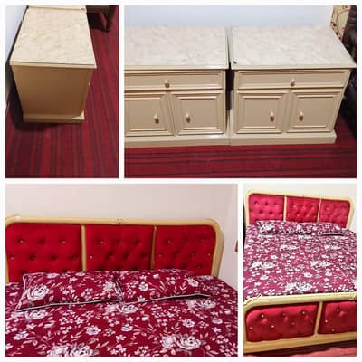 king size bed with side tabel