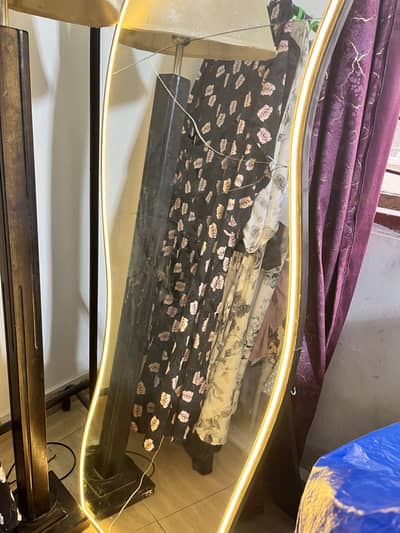 Trendy 6mm Standing Mirror with LED Light + Lamp