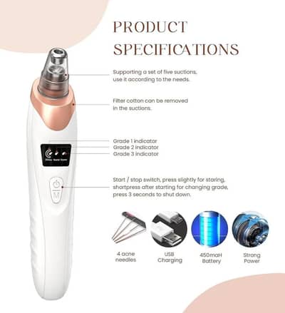 5-in-1 Electric Blackhead Remover USB Rechargeable