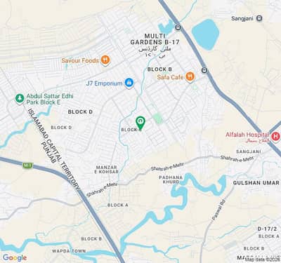 Kanal ground portion Available. For rent in Multi Gardens MPCHS B-17 Islamabad.