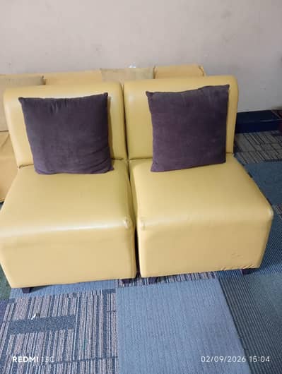 fresh yellow and simple sofa set