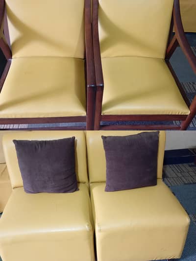 fresh yellow and simple sofa set