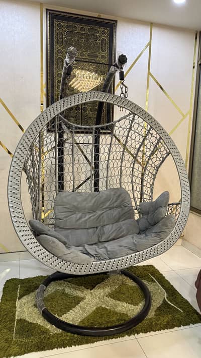 Double Swing Chair Jhoola with Stand Cushion Set
