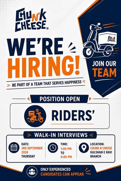 we are hiring for rider