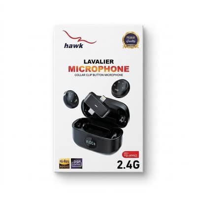 Hawk Wireless Lavalier / Collar Clip Button Microphone PD-WM62