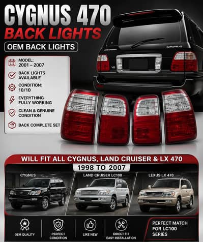 Cygnus 470 / LC100 / LX470 OEM Rear Lights – Genuine & 10/10