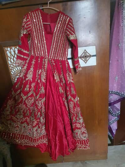 beautiful red embroided maxi