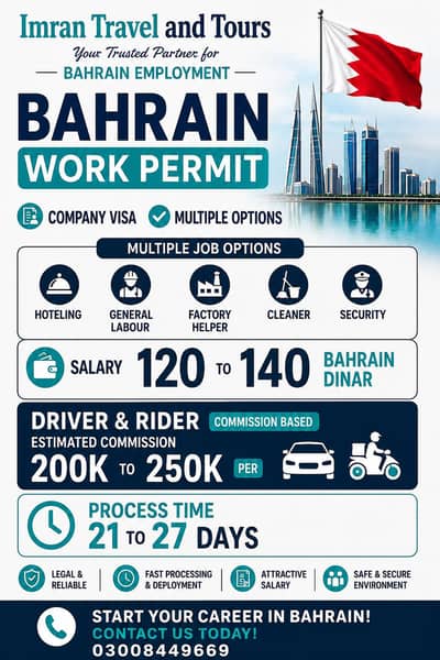 Work Permit 2 Years Bahrain and Turkey