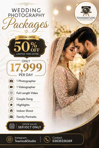 50% off ,[Indian Album[ Events coverage] [Fashion] [Drone]
