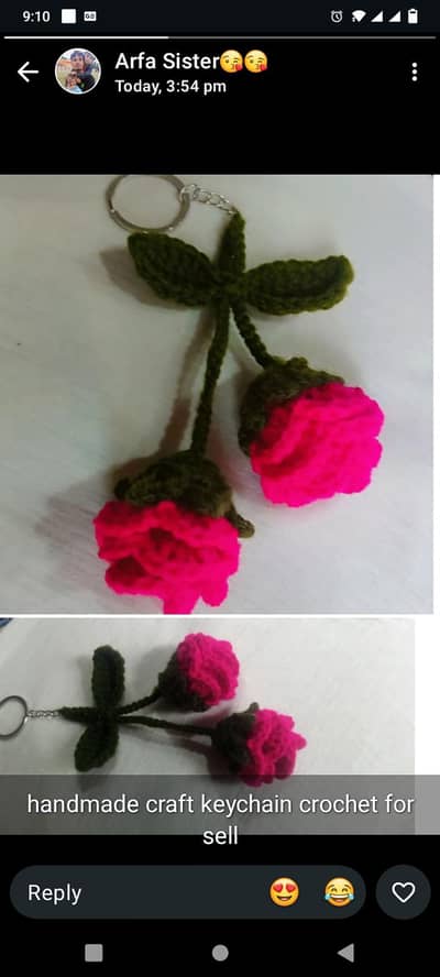 forever rose keychain crochet
