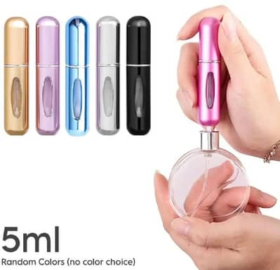 portable 5ml perfume spray bottle aluminum mini refillable multi color