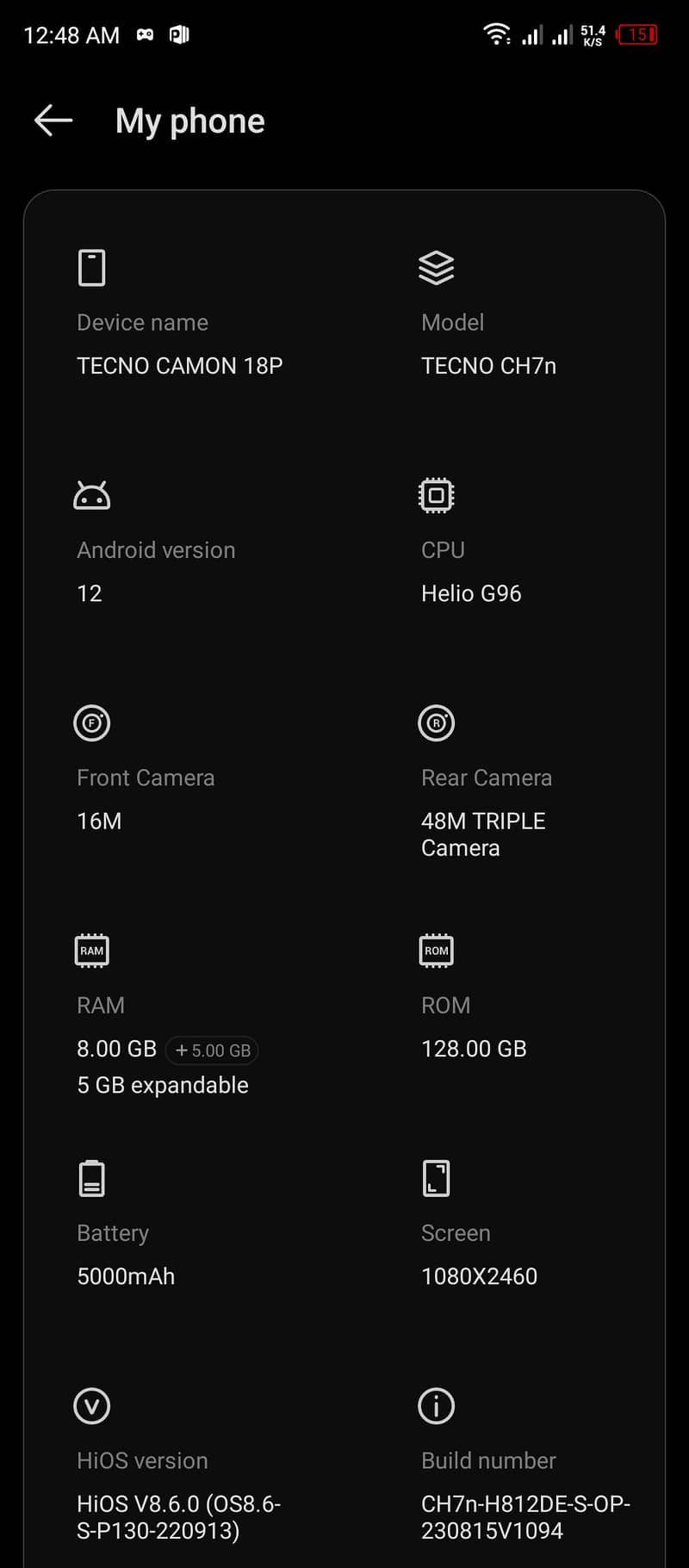 Tecno Camon 18P 0