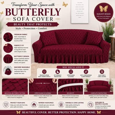 Premium Butterfly Sofa Cover | Stretchable Persian Sofa Covers | Cod