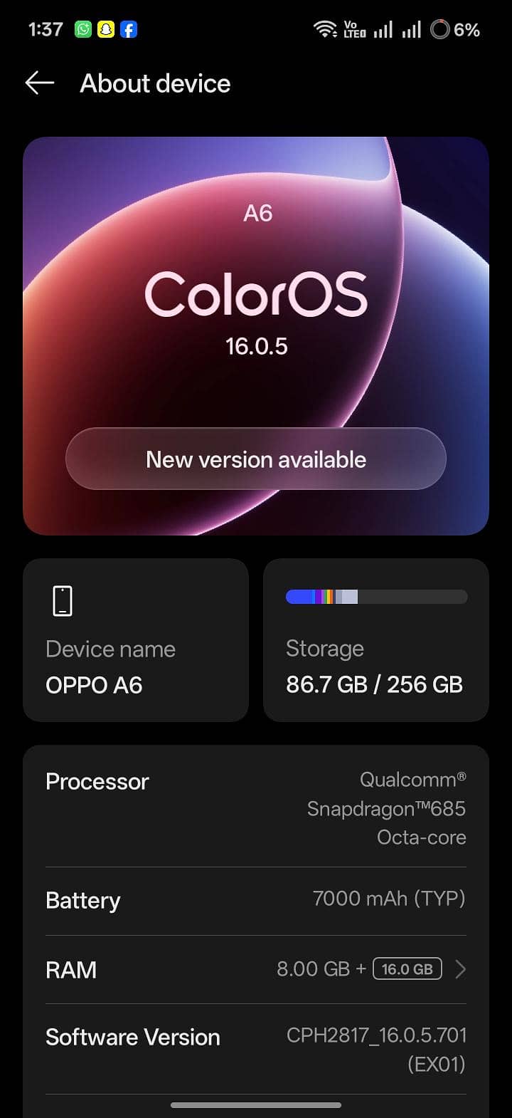 OPPO A6s 0