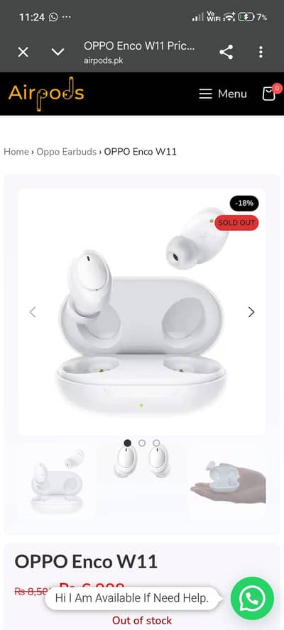 Original Oppo Enco W11 Earbuds for Sale