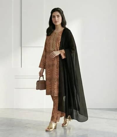 stiched suits for women fabric clothes 3pc set