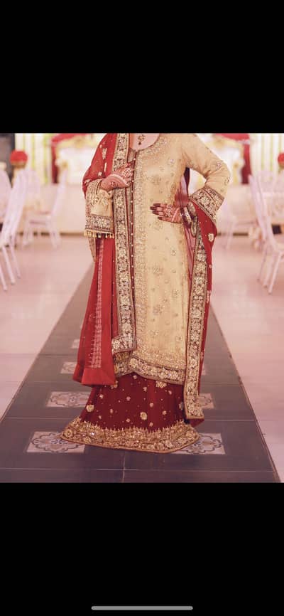 Bridal long shirt sharara available for sale in Malir Cantt, Karachi