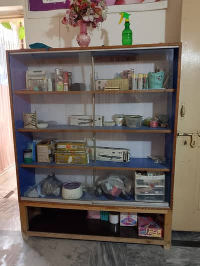 “Wooden Glass Display Cabinet / Glass Showcase – Good Condition”