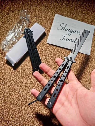 Metal Butterfly Kn!fe Comb / Balisong Kn-ife Trainer