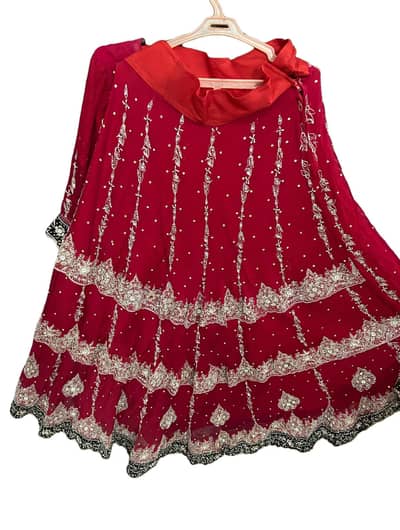 Bridal Red Lehenga Choli + Heavy Embroidered Magenta Shirt