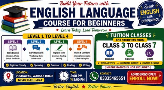  ENGLISH & TUITION CLASSES — LEARN, GROW & SUCCEED! 