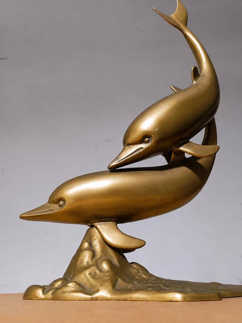  100% Solid Brass Dolphin Showpiece 0
