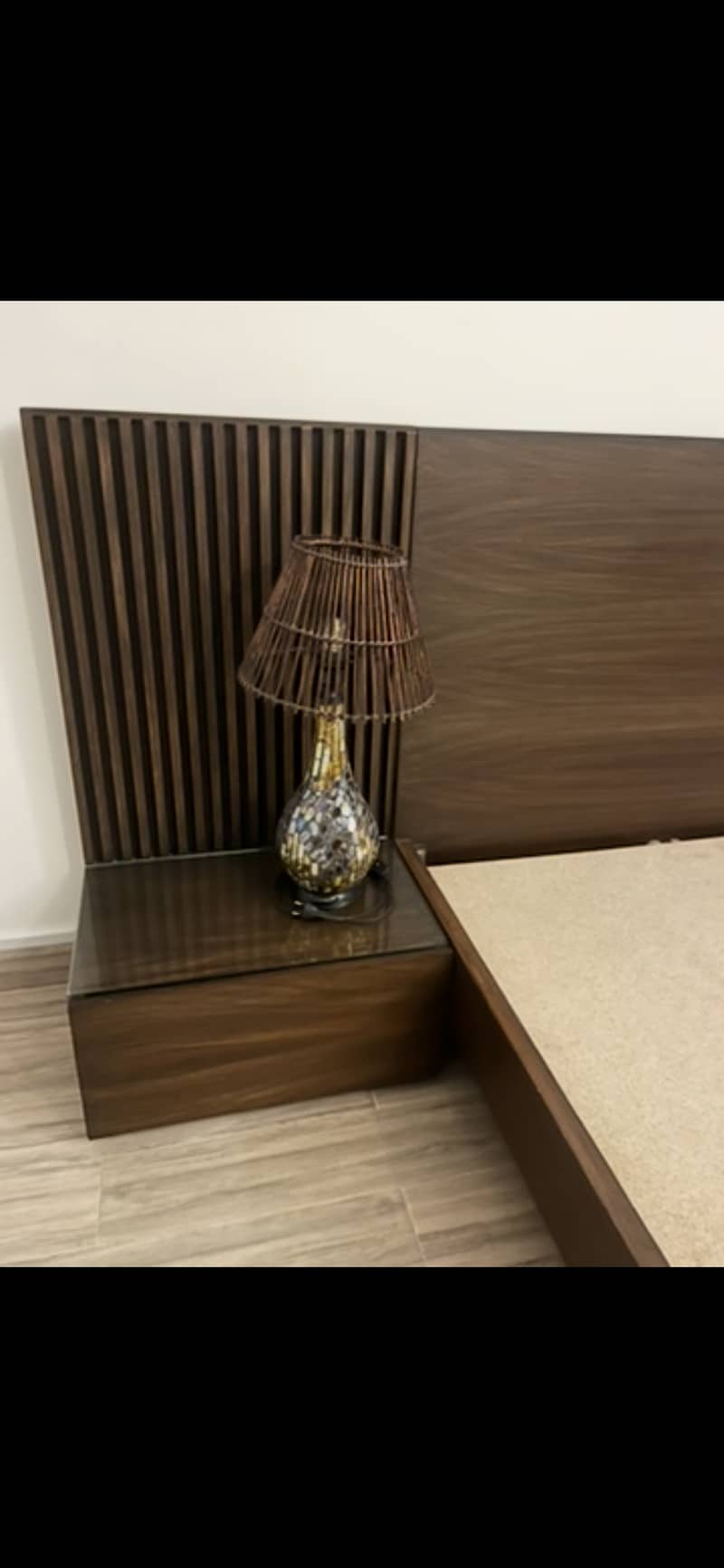 King sized bed with side tables 2