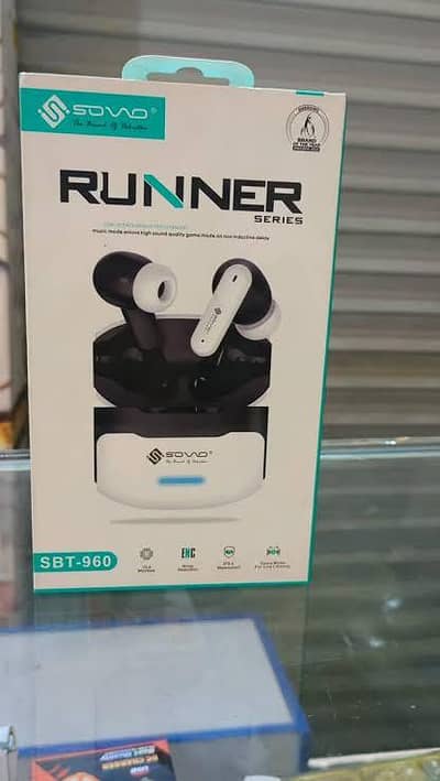Sovo Runner earbuds just box open 1 Year waranty