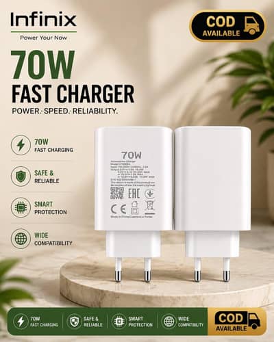 Original infinix 70W Fast Charger | Super Fast Charging | Brand New