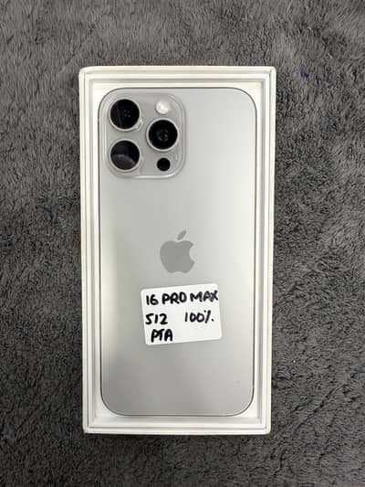 IPHONE 16 PRO MAX 512GB 100 % BATTERY HEALTH 150 CYCLES WITH FULL BOX