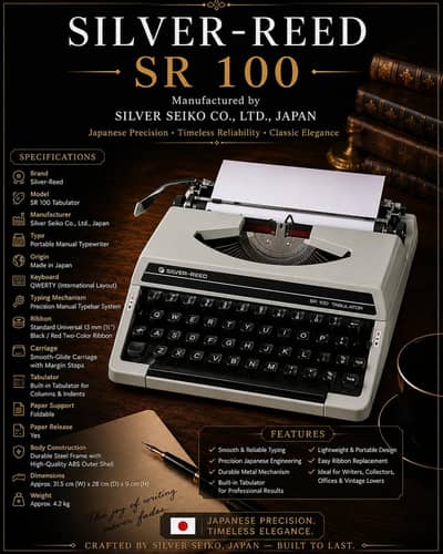 Smart Executive Silver Grey Typewriter with cover 0300-4331882