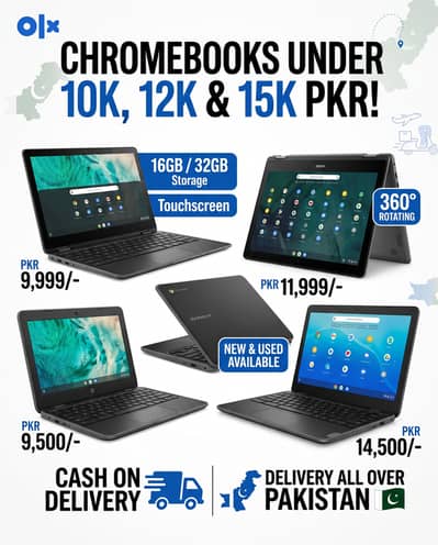 Chromebooks Under 10K, 12K & 15K PKR! CASH ON DELIVERY