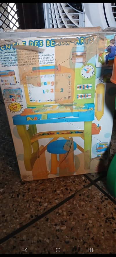 kids study table and toys deal for sell