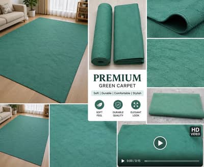 Premium Green Carpet_Soft, Stylish & Elegent | Like New