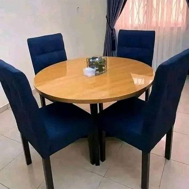 Dining table, wooden dining table, glass top dining table, 4