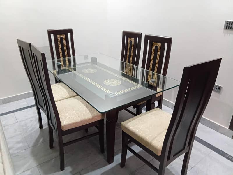 Dining table, wooden dining table, glass top dining table, 17