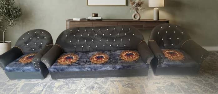 5 seater Wooden sofa ( barely 3 months used)