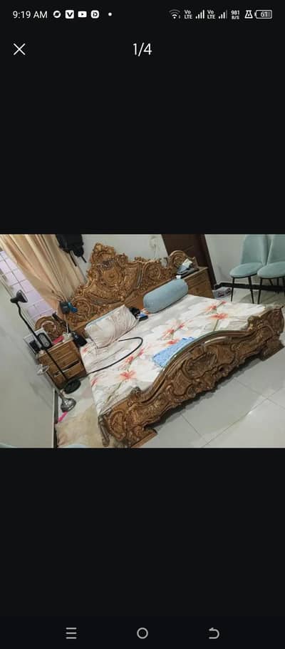 chinyoti bed wooden