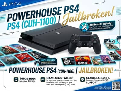 PS4 JB 500gb games installed with 2 brand new wireless controller
