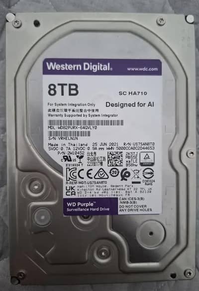WD Purple 8TBHard Drive - 8TB HDD - Western Digital