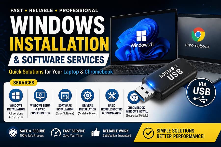 Laptop & Chromebook Software Services | Windows Install Software setup 1