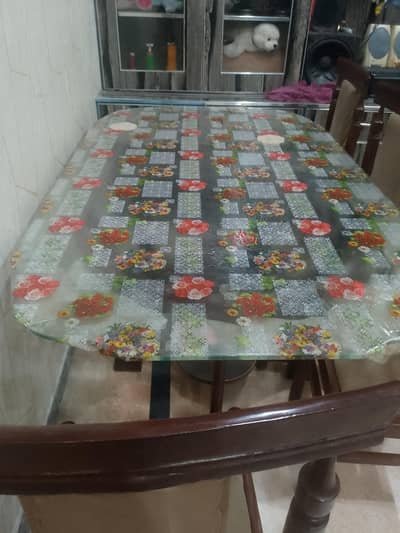Glass 12mm table with chair