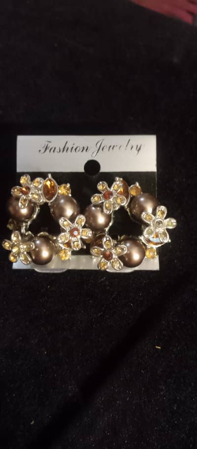 Earrings brown in color