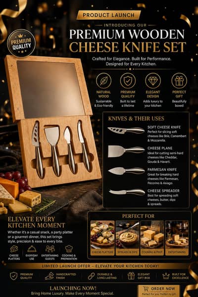 WOODEN CHEESE KNIFE SET